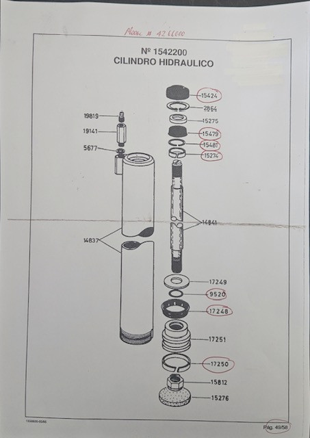 Dichtsatz Dichtung Manschette Hydraulikzylinder 1542 ISTOBAL 4266000 42660-04 Lift