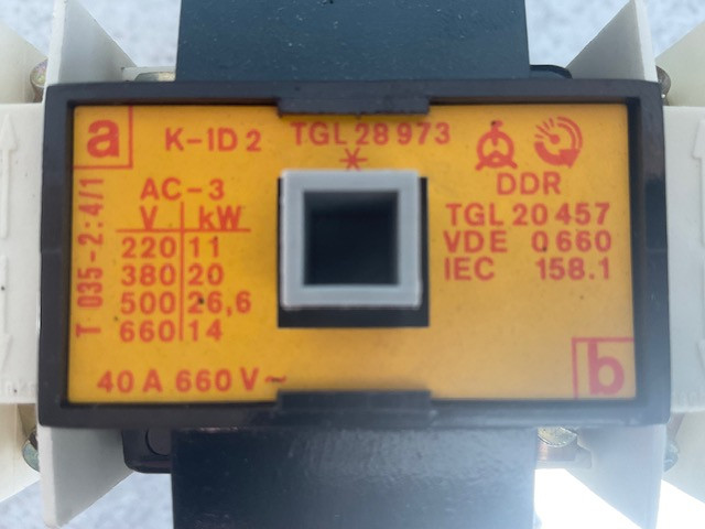 Schütz Luftschütz Leistungsschütz contactor K-ID 2 220V 40A VEB EAW DDR Aufzug