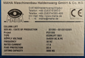 Zahnriemen 209220 Rippenband Keilriemen Maha ECONLIFT 5001 6500