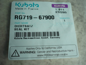 Gasket seal gasket kit cylinder seal kit Kubota KX61-3 KX71-3 RG71967900
