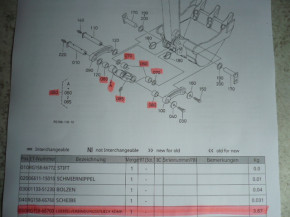 Verbindungsstück RG15866700 Löffelstiel Buchsen Ringe Kubota KX15-4 / KX16-4 / KX18-4 / KX19-4
