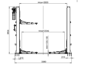 LIFTMAX 2.40-S – 2-Säulen-Hebebühne 4.000 kg | teilweise vormontiert