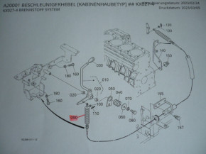 Gaszug Handgaskabel Bowdenzug Steuerseil cable Kubota KX027-4 Bagger RG26835152