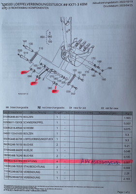 Staubdichtung Siegel Buchse seal dust Kubota KX71-3 Minibagger RG51867850