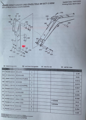 Abstandsstück Schwinge collar RG44866690 RG448-66690 Buchse Hülse Kubota KX71-3
