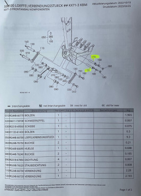 Bolzen Steckbolzen Sicherungsbolzen pin Part No. RG44866760 Kubota KX71-3