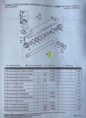 Dichtring Dichtung Dichtsatz Zylinder seal kit Kubota KX61-3 KX71-3 RG71967902