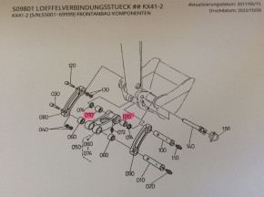 Stahlbuchse Lagerbuchse Löffel Kubota KX41-2 Minibagger 6942166630 6872166630