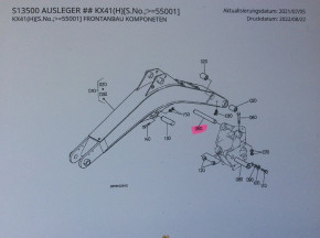 bolt safety pin Kubota KX41 mini excavators 6972166540D