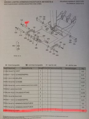 Steckbolzen Bolzen Stift Pin Kubota KX015 16-4 018-4 019-4 Minibagger RG15866752