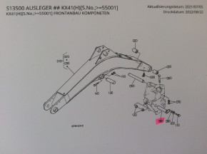 Bolts safety pin Kubota KX41 mini excavators 6851167550D