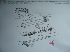 Dichtsatz Dichtung seal kit Auslegerzylinder Kubota KX161-3 Alpha RG93867560