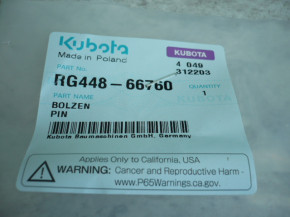 Bolzen Steckbolzen Sicherungsbolzen pin Part No. RG44866760 Kubota KX71-3