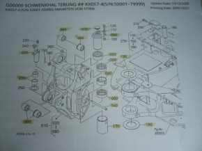 Swivel bracket arm bolt set sockets pins pin set bucket Kubota KX057-4 / U55-4
