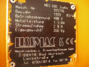 Vulkollan Laufrolle Lagerung 603023 Lissmac MBS 602 Jumbo Bandsäge Schneidetisch