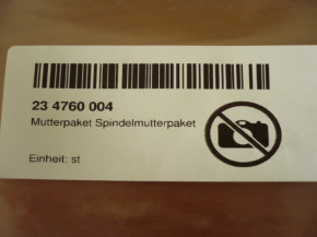 Mutterpaket Hubmutter Hauptmutter Spindelmutter Maha ECONLIFT Mapower