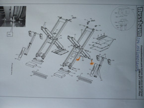 Gleitscheibe Gleitstück Gleitklotz Nußbaum Unilift UNI-Lift 3500 NT / Plus - 5000 NT / Plus - 5000 CLT / Plus - GSM / unteres Ende an den Scherenenden verbaut