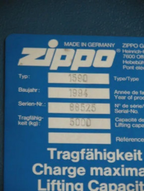 Tragmutter Fangmutter Hubmutter Hauptmutter Lastmutter Zippo 1590 LS