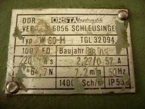 Magnetventil W60 H Takraf Scherenhubtisch VEB Hubtisch GDR Verladerampe HT 1600