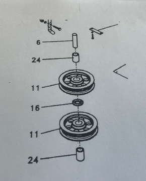 Bolzen für Seilrolle 4 Säulen Bühne Ravaglioli RAV 4350 3,5t 4400 4651L 4652L 4802 4650 4401DC 4351 4350DC 4300 4800