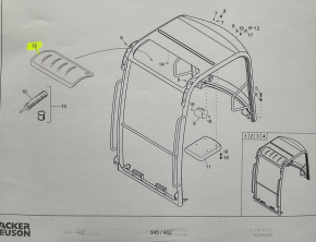 Dachscheibe Glas Kabine Wacker Neuson ET24 Minibagger 1000263523