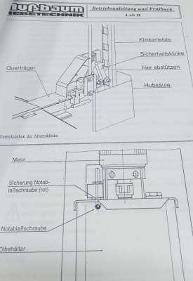 Safety latch, release latch, locking mechanism, nussbaum 4 post lift 4.40 H