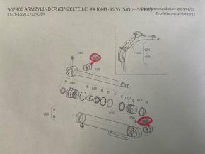 Auslegerarm Bolzensatz Buchsen Stifte Ringe pin set bucket Kubota KX41-3V KX36-3