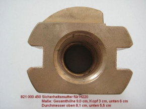 Sicherheitsmutter für Hebebühne Typ Romeico H220 / Zippo 1135 / Koni KO2M20 KN2 M20 3532/T719